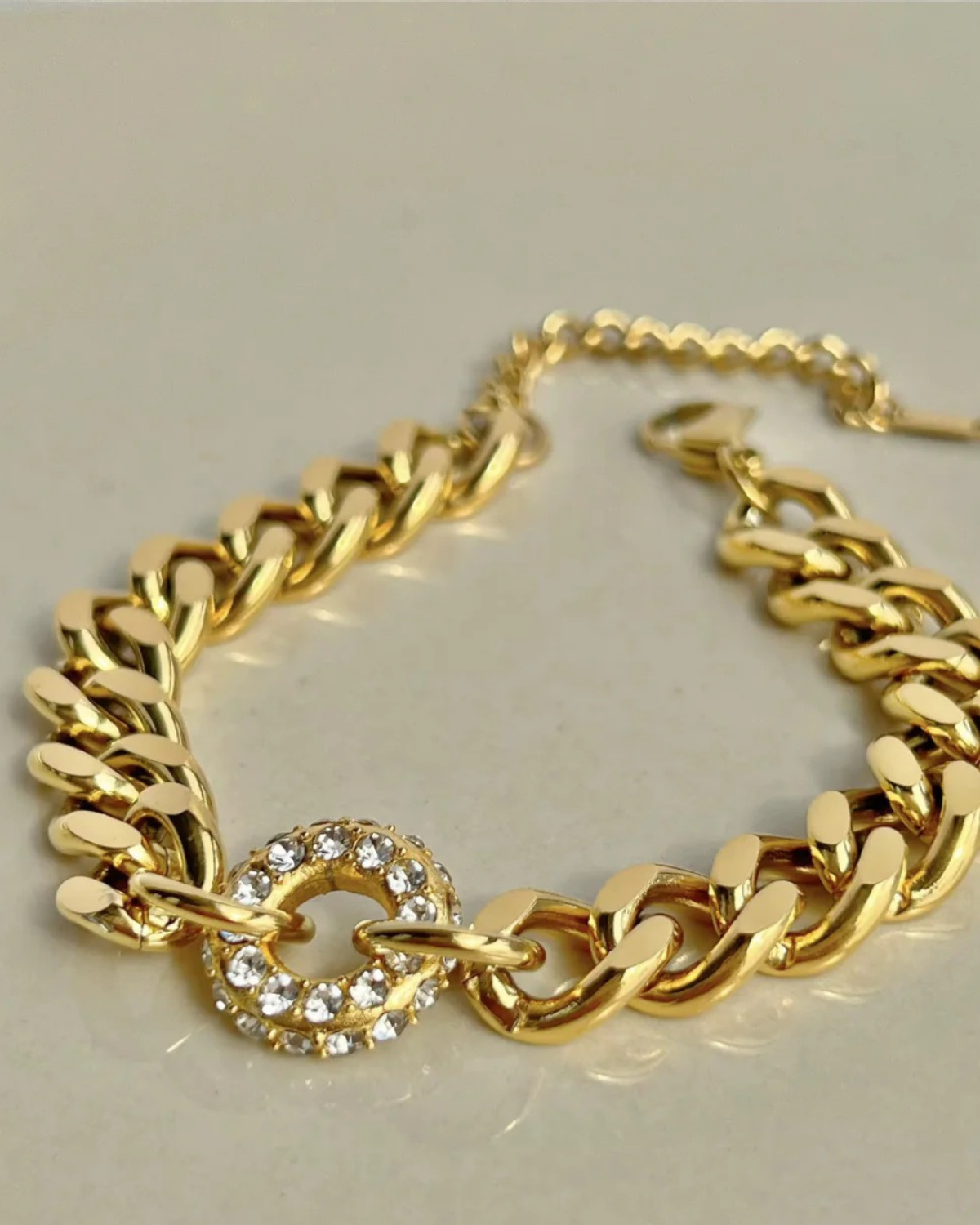 Cuban Chain bracelet with Rhinestones