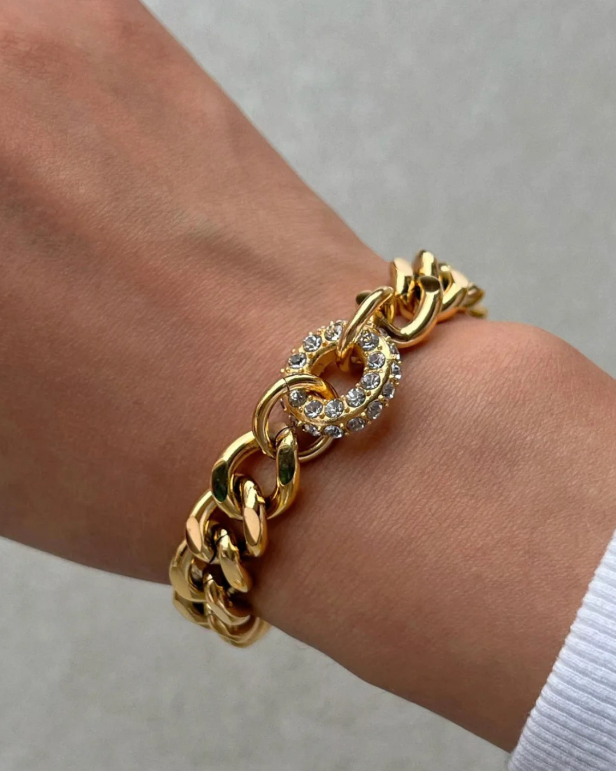 Cuban Chain bracelet with Rhinestones