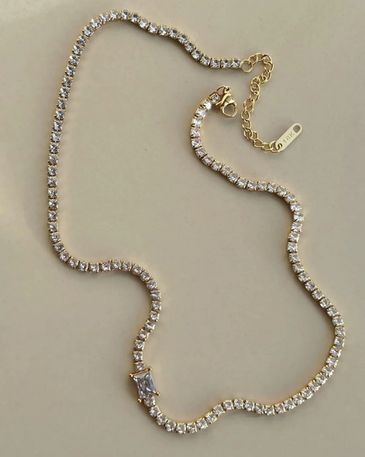 Tennis Necklace with centre piece